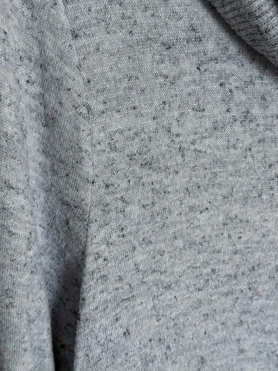 Chico’s Grey Heathered Cowl Neck Crossover Hem Long Sleeve Sweater Size 1 - Picture 5 of 12